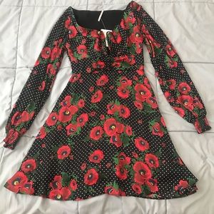 FREE PEOPLE Polka Dot Floral Dress
